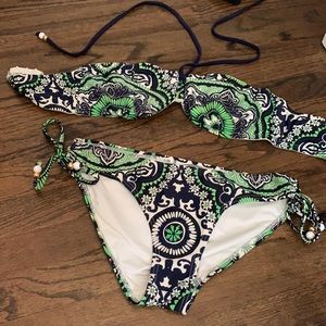 Shoshanna Blue Green Design Swimsuit